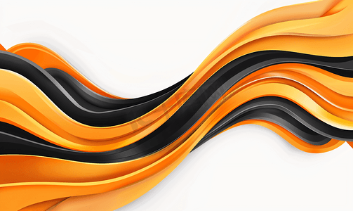 橙色和黑色波浪商业背景矢量艺术