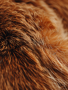 野生动物皮肤上光滑的棕色毛发