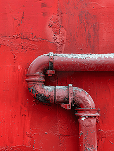 雨水排水管背景红墙