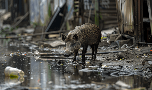 猪瘟热那亚比萨尼奥河野猪城市野生动物