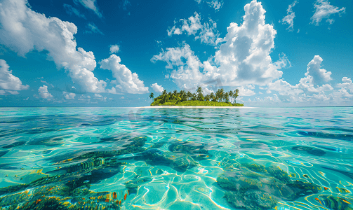 马尔代夫水下色彩缤纷的景观