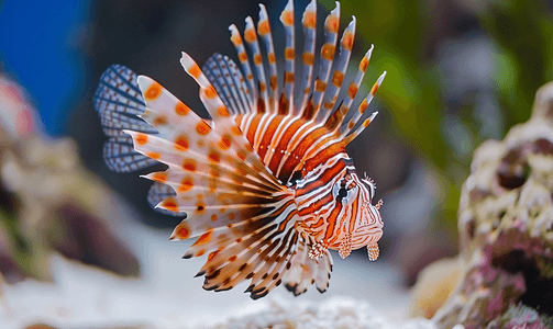 海底世界水族馆里的狮子鱼