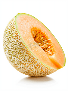 白色背景下分离的橙子瓜或哈密瓜