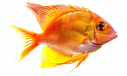 鱼作为海洋动物在白色背景下被隔离