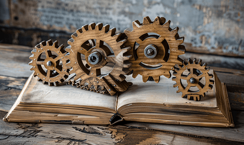 书上的木制齿轮作为齿轮行业机制