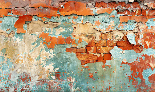 破旧红砖的抽象的背景墙