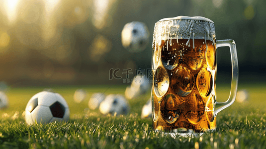 勇闯天涯啤酒背景图片_体育足球赛事啤酒和足球背景