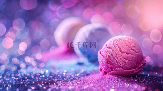 彩色冰淇淋球特写多彩冰淇淋球素材