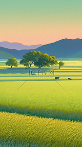 新疆阿勒泰旅游夏天牧场草场风景壁纸设计图
