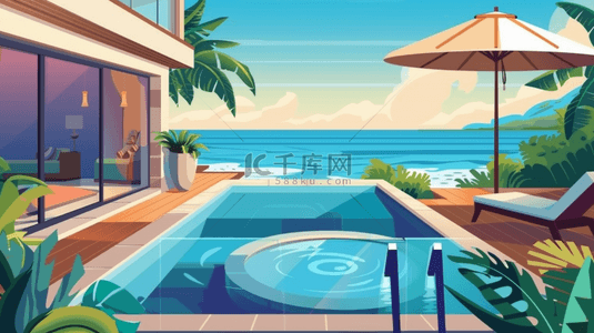 海边风光海景休闲渡假酒店泳池设计图