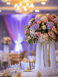 室内婚礼接待场所装饰重点是鲜花