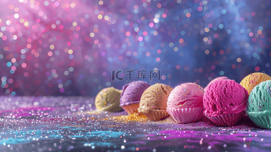 多彩装饰背景图片_多彩冰淇淋球特写彩色冰淇淋球背景图片