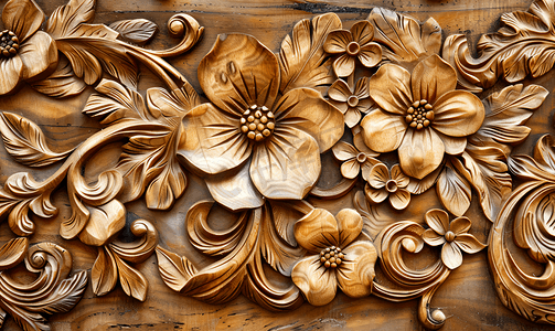 永恒的木雕花卉体现的装饰艺术
