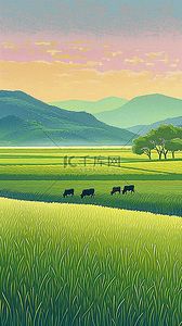新疆旅游阿勒泰夏天牧场草场风景壁纸素材