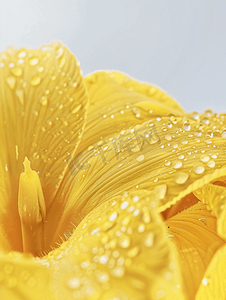 黄色花瓣上的水滴