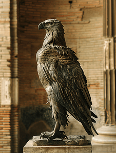 帝国论坛附近的罗马鹰青铜雕像