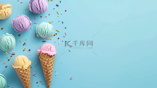 冰淇淋教具背景图片_清新夏天冷饮冰淇淋筒设计