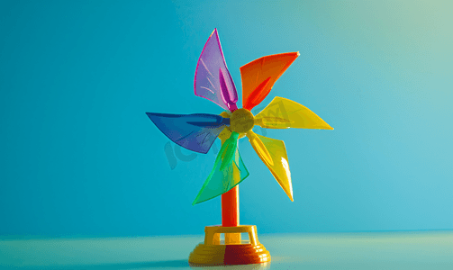 彩色玩具风力涡轮机