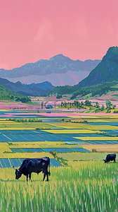 新疆旅游阿勒泰夏季牧场草场风景壁纸背景