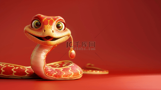 小红书app图标背景图片_传统新年红金3D蛇年背景
