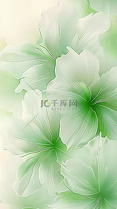 小清新绿色透明质感百合花纹理背景图