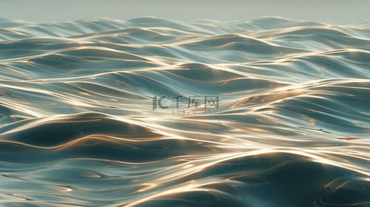 金光蓝色海面海水线条流线风格的背景