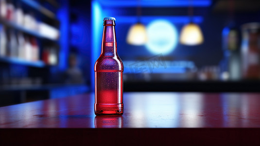 酒吧的一瓶啤酒酒水高清图片