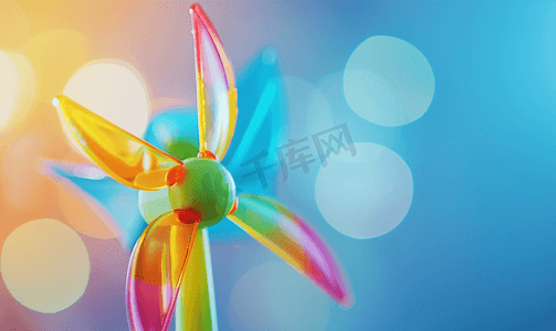 彩色玩具风力涡轮机