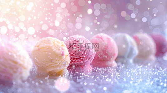 彩色冰淇淋球特写多彩冰淇淋球背景