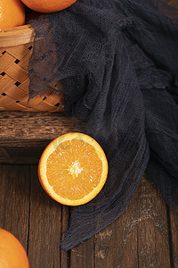 水果橙子木桌背景