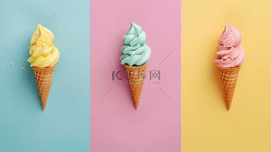 清新糖果色冷饮冰淇淋筒背景图