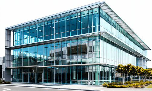 透明奶茶杯摄影照片_奥克兰教育大楼透明外观