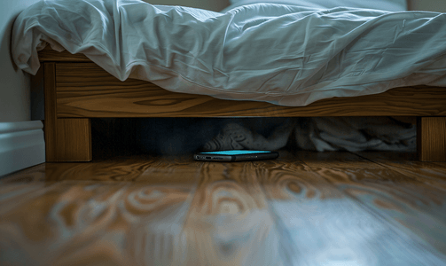 有人把智能手机藏在床底下