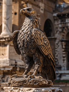 帝国论坛附近的罗马鹰青铜雕像