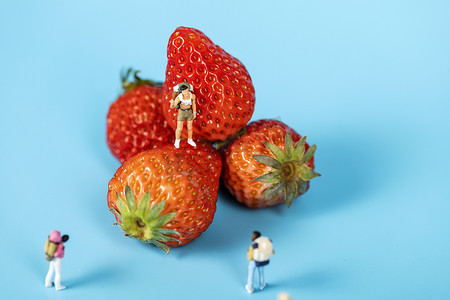 水果草莓微缩创意素材