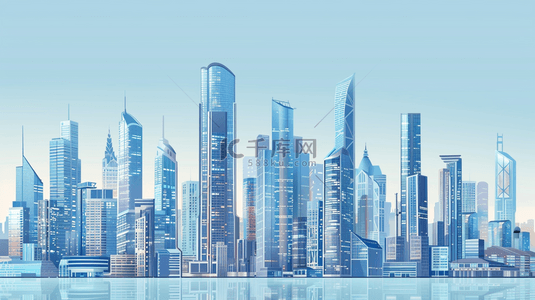 沿海城市建筑建设高楼大厦的背景图