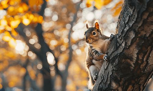 纽约中央公园树上的松鼠