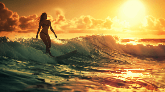 海上冲浪的女性摄影7