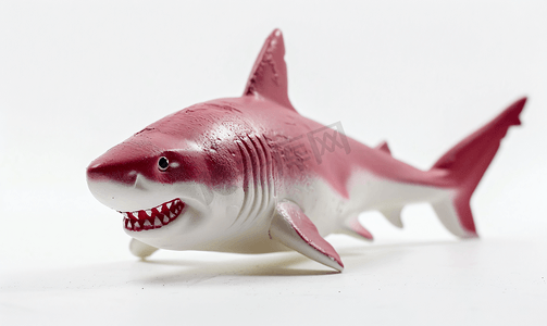 从白色背景中分离出的鲨鱼玩具