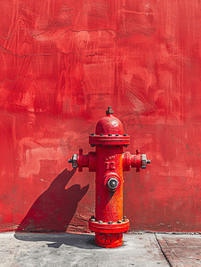 红墙附近的消防栓
