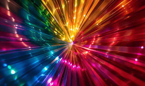 迪斯科风格中彩色光线旋转的多彩多姿的背景
