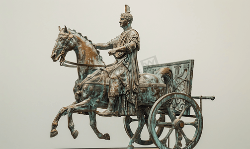数据信息监控动图摄影照片_罗马军事伊格诺托青铜战车雕像