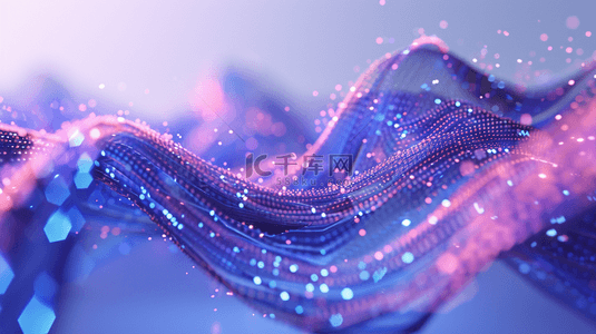 闪亮彩紫色网状流线风格星点闪耀的背景图