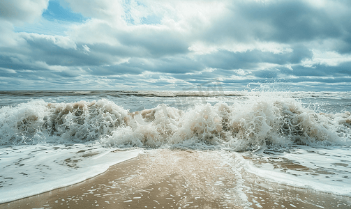 灯塔减脂摄影照片_大西洋海浪在岸边