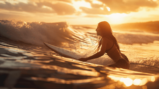 海上冲浪的女性摄影1