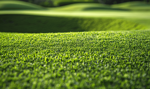 双龙图案摄影照片_高尔夫球场美丽的绿草图案