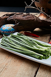 火锅涮肉食材鲜韭菜