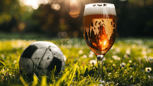 世界足球日背景图片_体育足球赛事啤酒足球背景