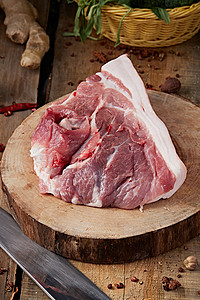 肉馅的摄影照片_检疫合格的屠宰生鲜猪肉