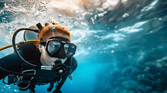 大海中潜水的女性摄影13